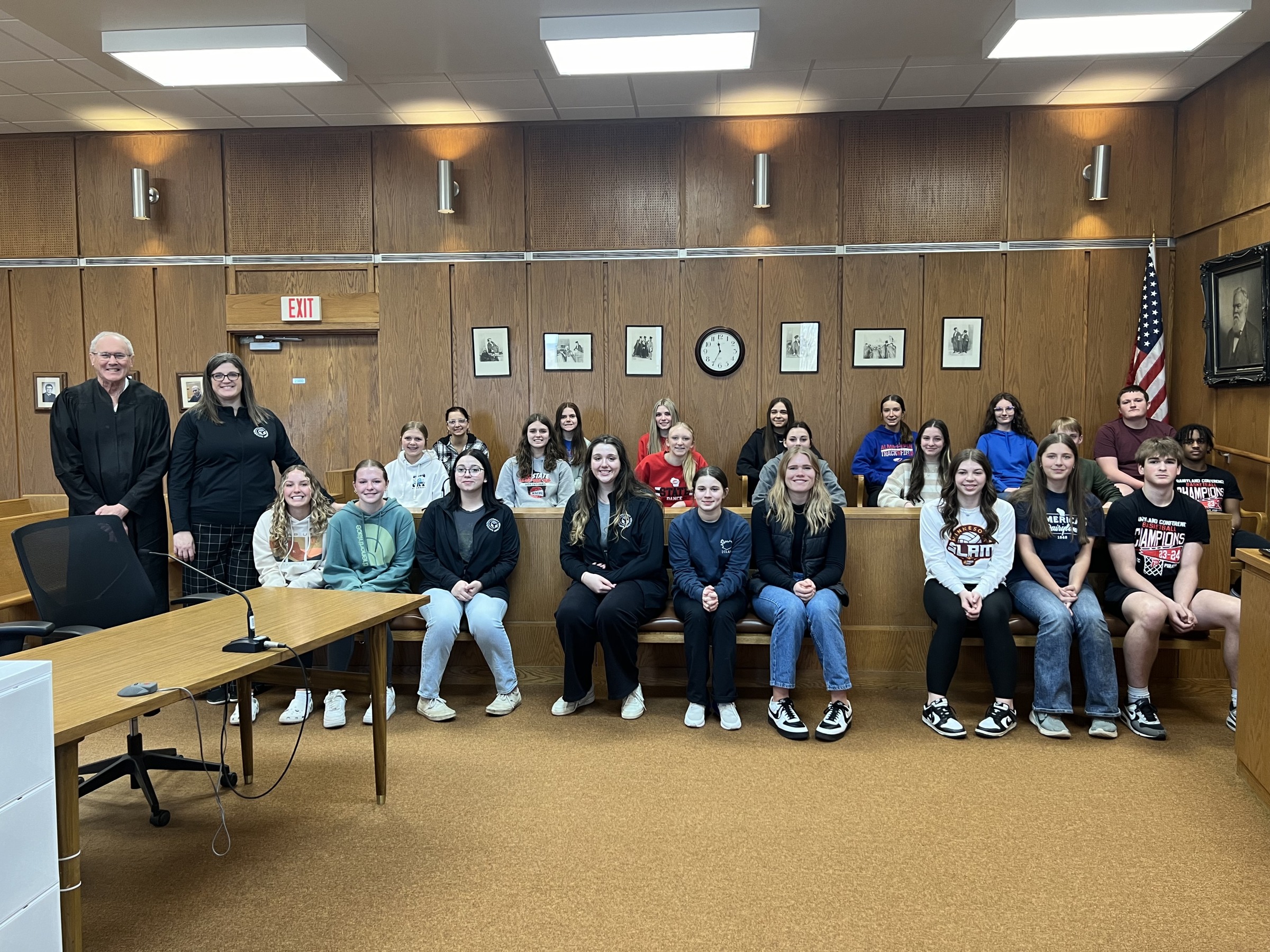 Picture of Teen Court Panel members in a court room