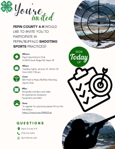 Participate in Pepin/Buffalo Shooting Sports Practices! – Sign up now!