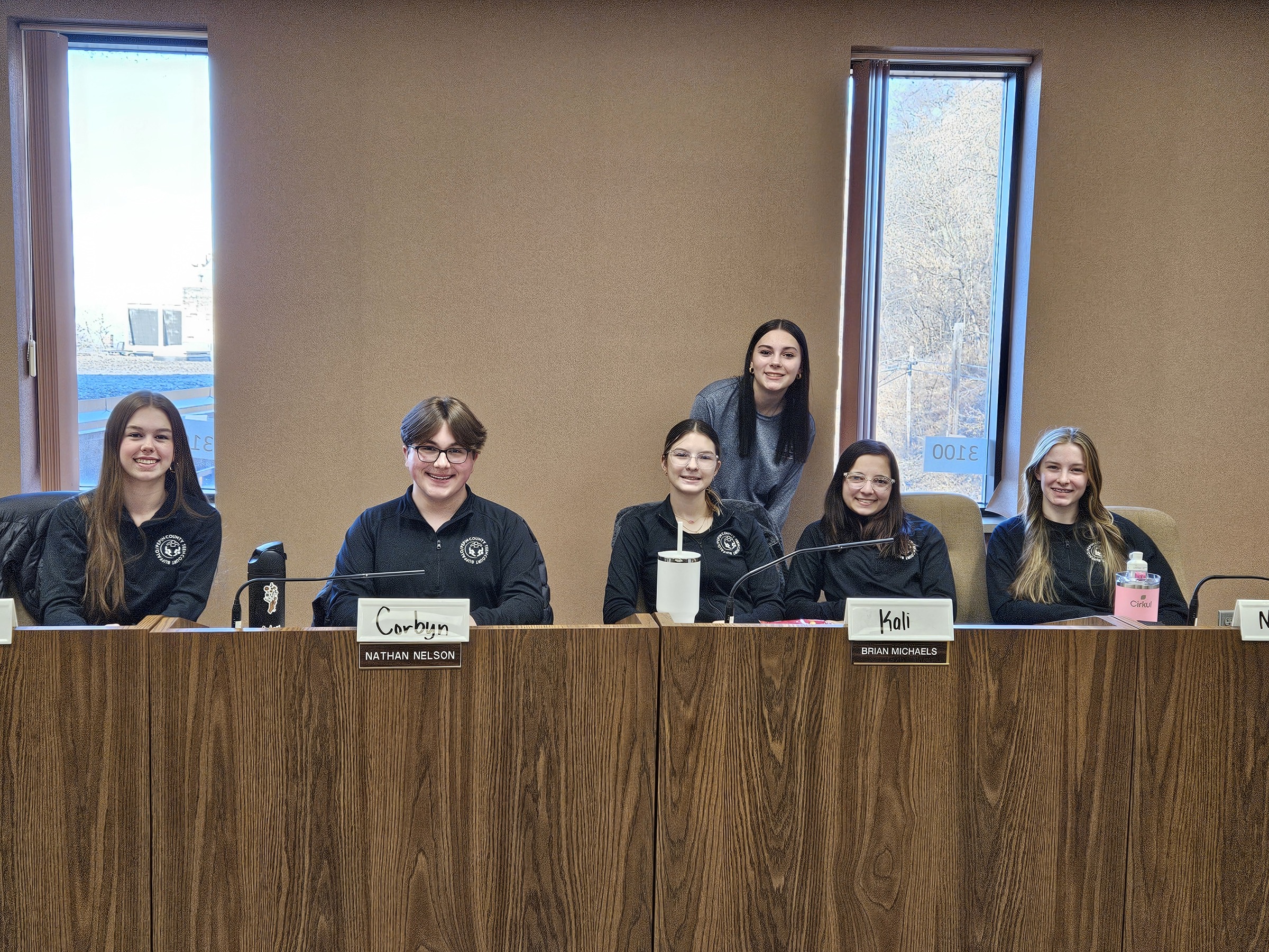 Photo of Teen Court Members after a hearing.