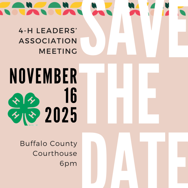 4-H Leaders’ Association Meeting – Save the Date!