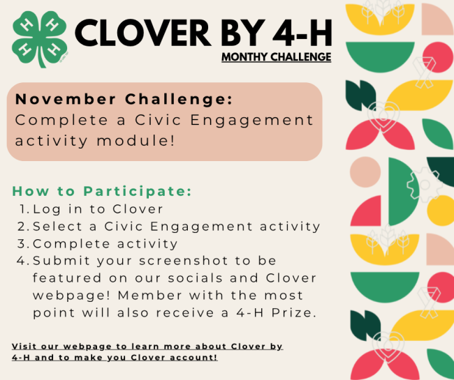 Clover by 4-H November Challenge – “Thanks & Giving”