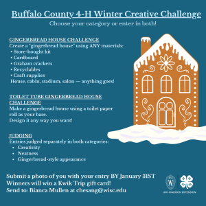 4-H Winter Creative Challenge: Gingerbread Houses & Toilet Tube Gingerbread Houses!