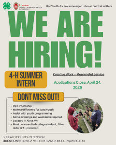 Lead, Learn, and Grow! Become a 4-H Summer Intern