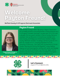 Welcome Payton Freund to Buffalo County 4-H!