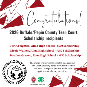 2026 Teen Court Scholarship Recipients