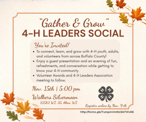 “Gather & Grow” 4-H Leaders Social